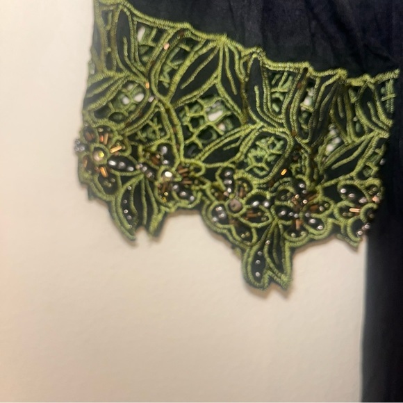 NWT URBAN MANGO Western Black Embroidered Off Shoulder Babydoll Dress Mini M - Picture 4 of 10